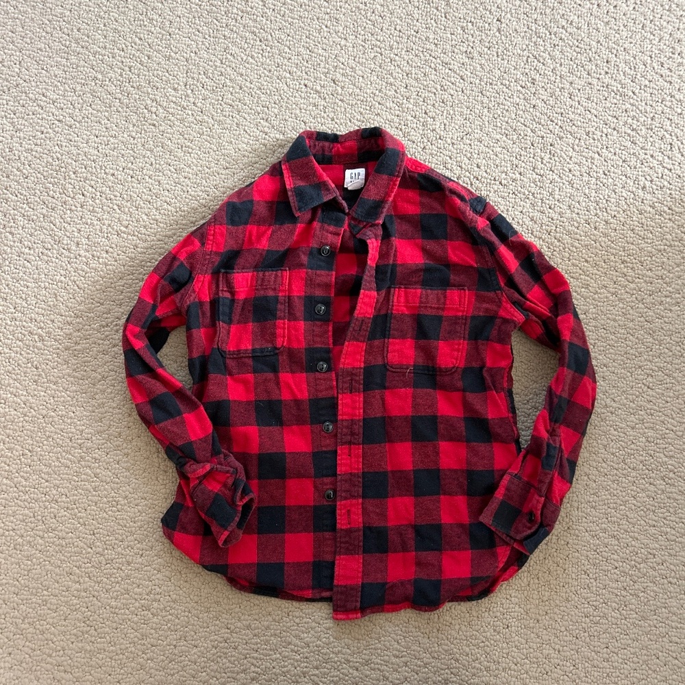 Gap boys, size medium, red flannel shirt